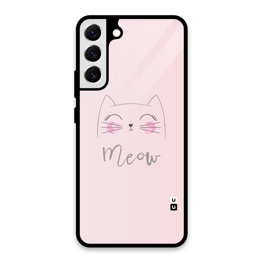 Meow Pink Glass Back Case for Galaxy S22 Plus 5G