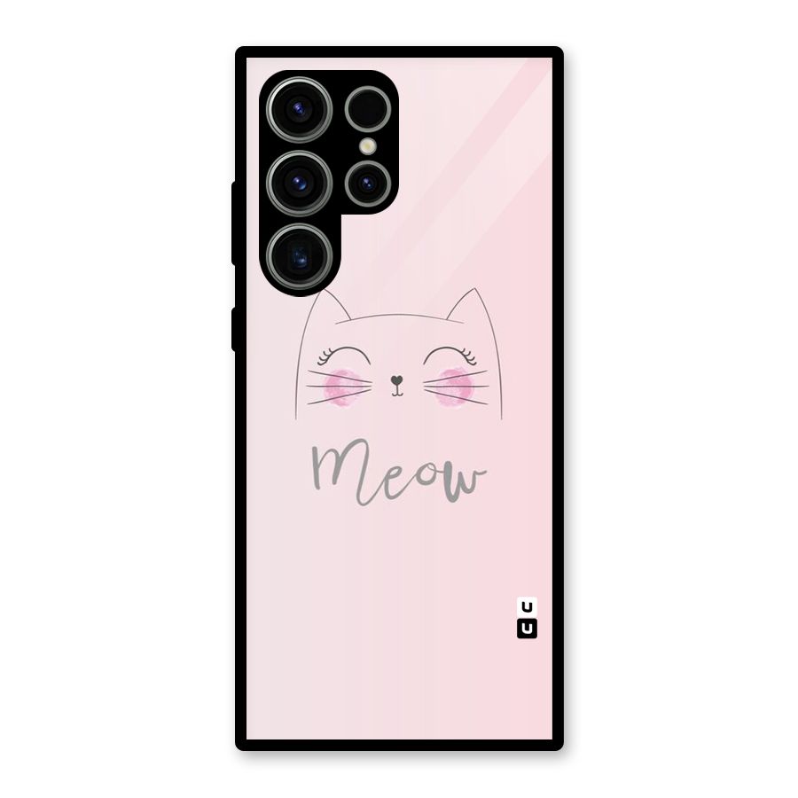 Meow Pink Glass Back Case for Galaxy S23 Ultra