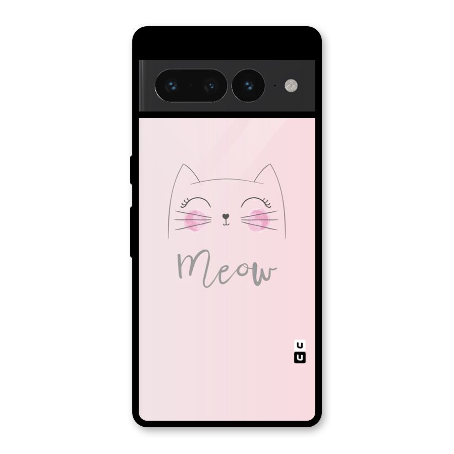 Meow Pink Glass Back Case for Google Pixel 7 Pro
