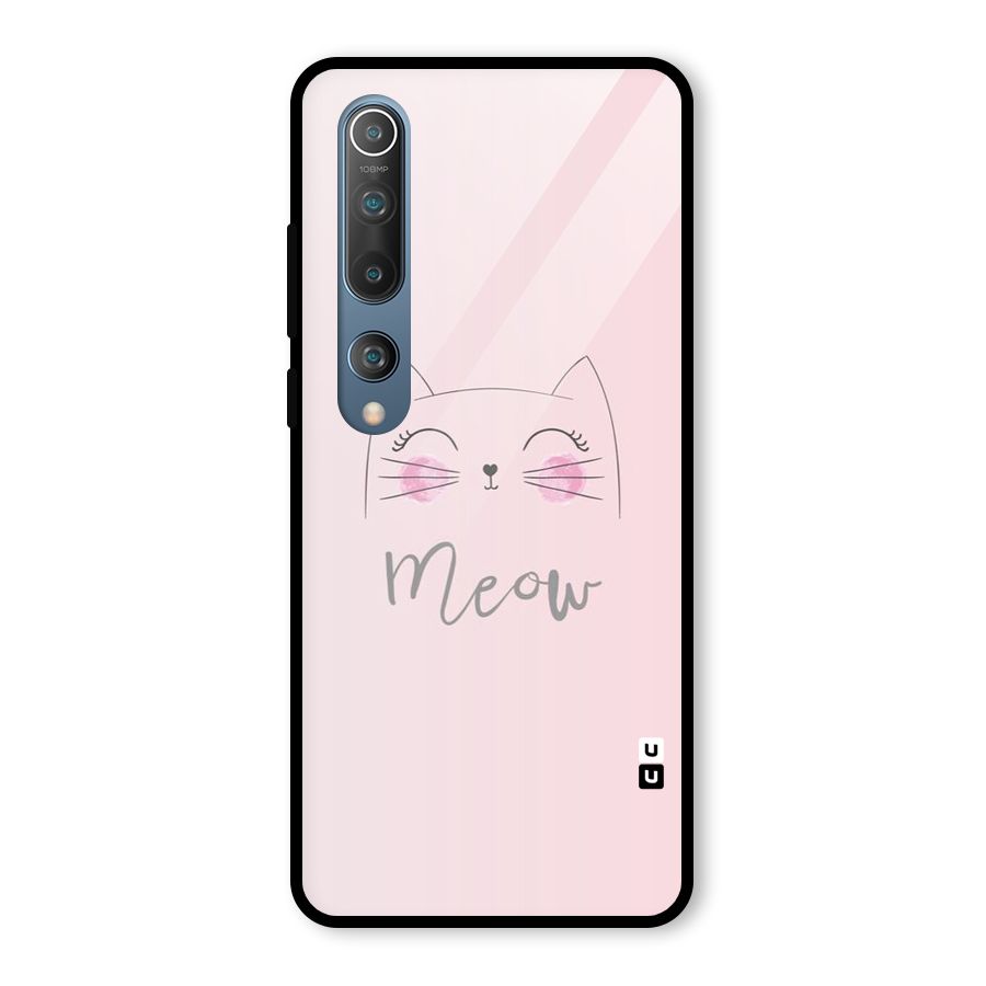 Meow Pink Glass Back Case for Mi 10