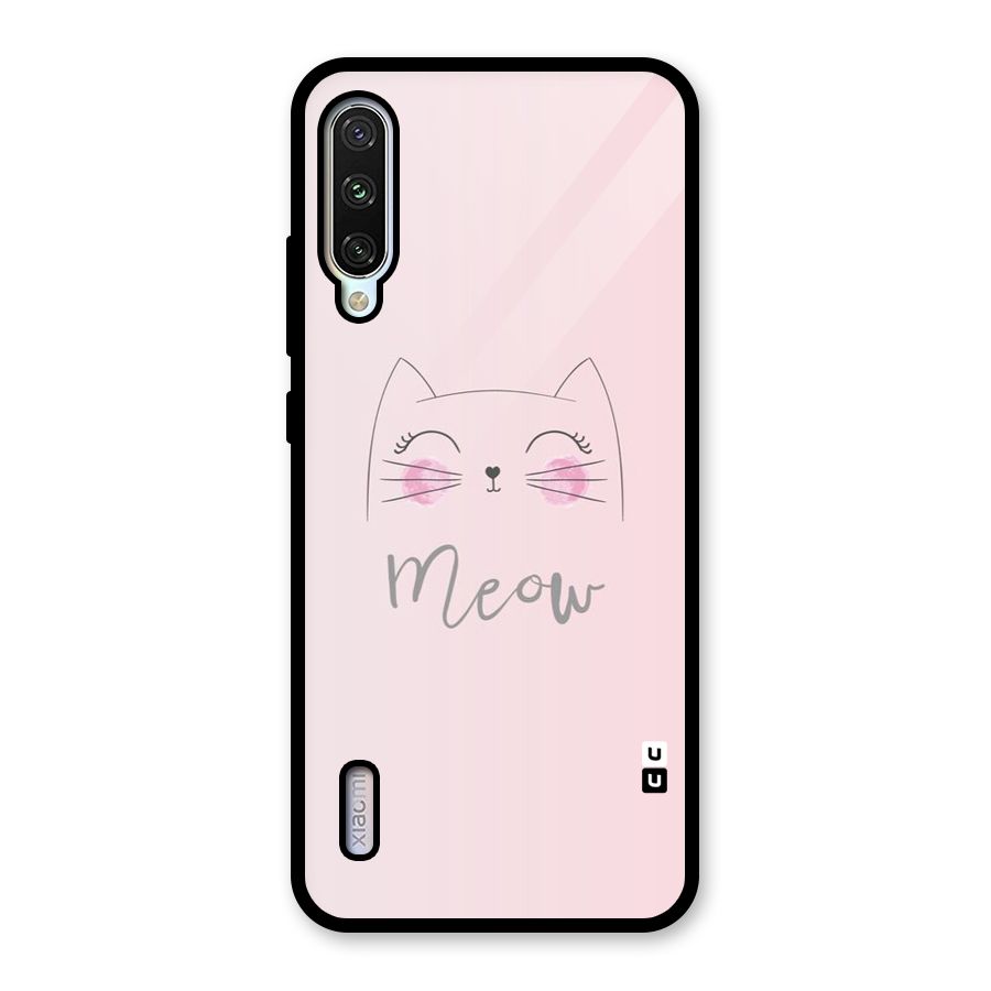 Meow Pink Glass Back Case for Mi A3