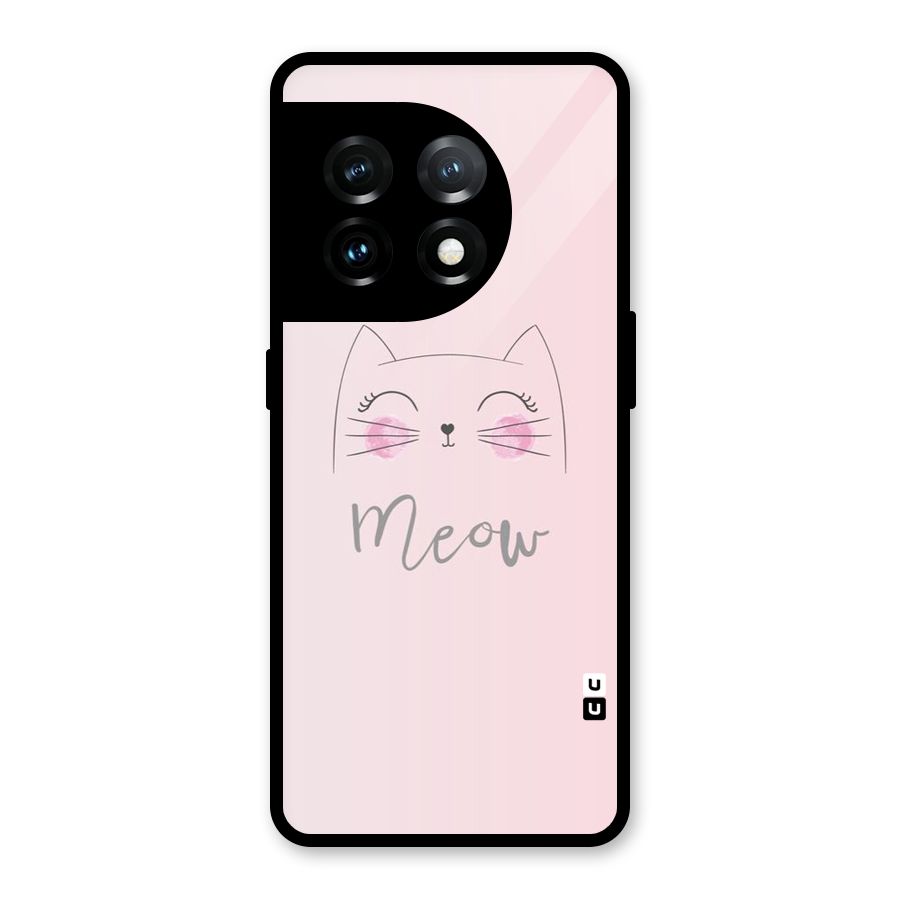 Meow Pink Glass Back Case for OnePlus 11