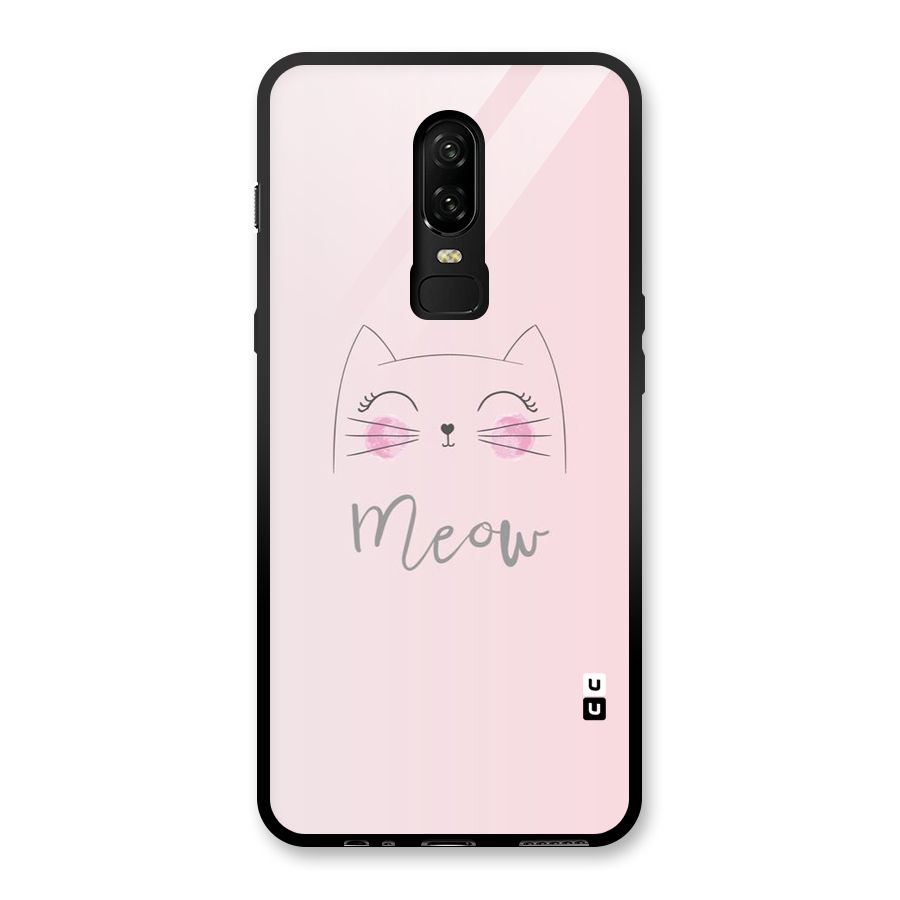 Meow Pink Glass Back Case for OnePlus 6