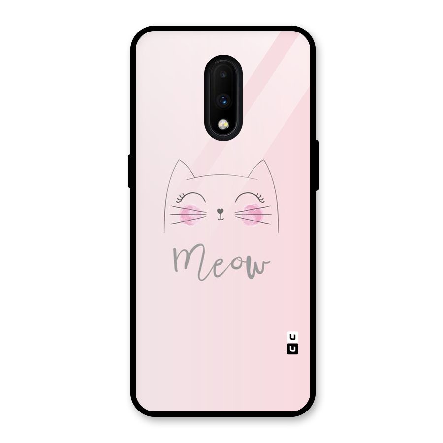 Meow Pink Glass Back Case for OnePlus 7