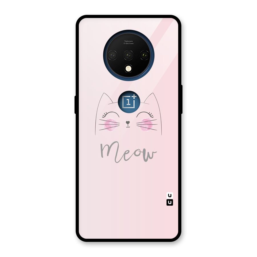 Meow Pink Glass Back Case for OnePlus 7T
