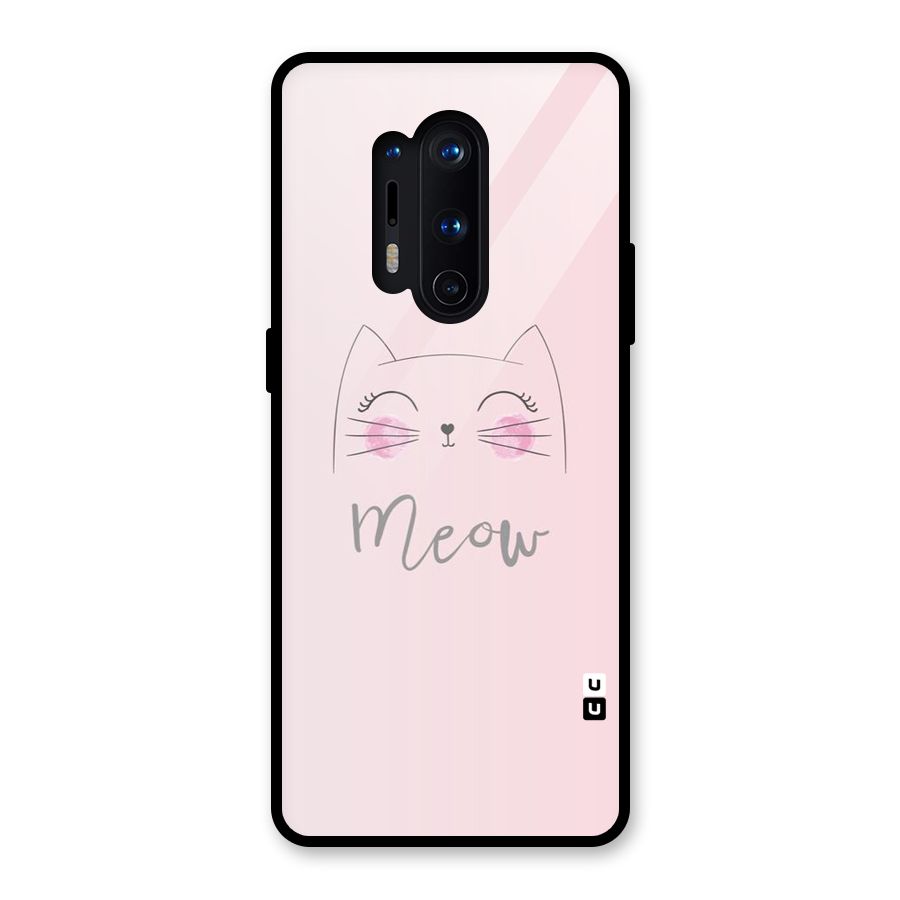 Meow Pink Glass Back Case for OnePlus 8 Pro