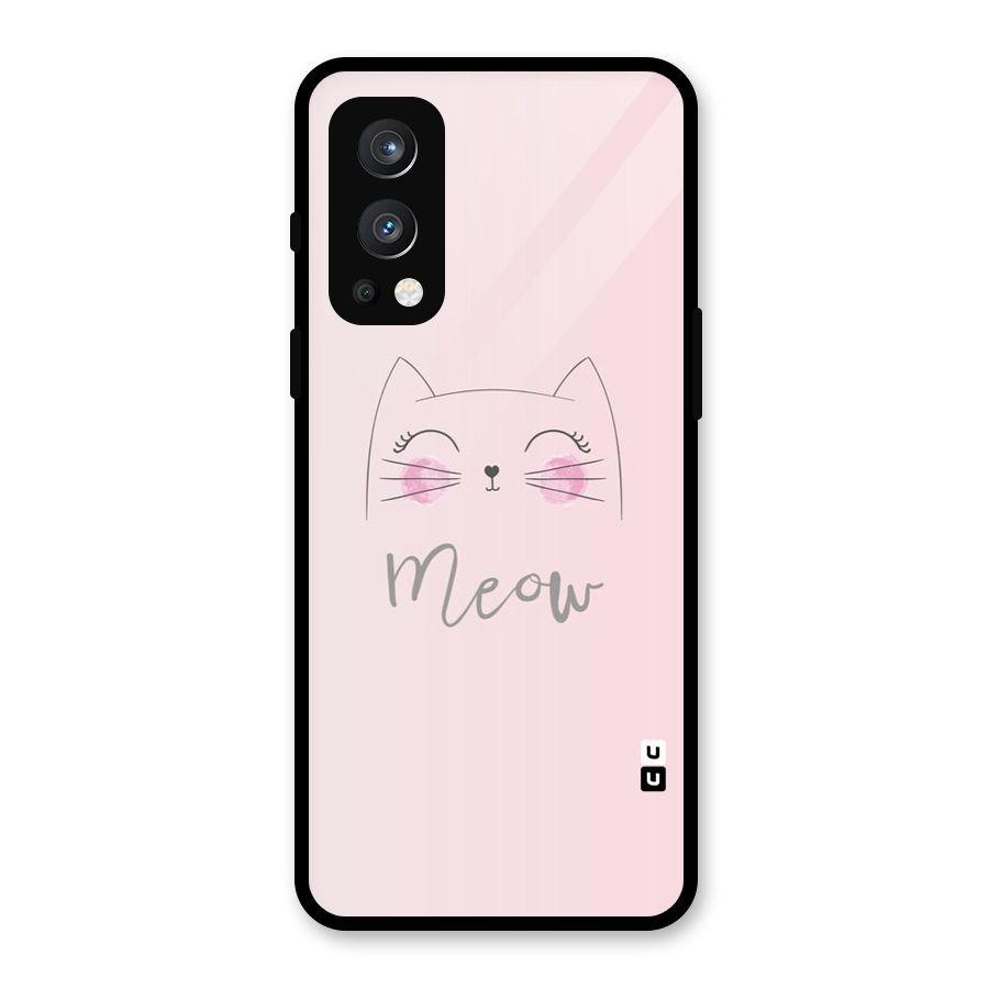 Meow Pink Glass Back Case for OnePlus Nord 2 5G