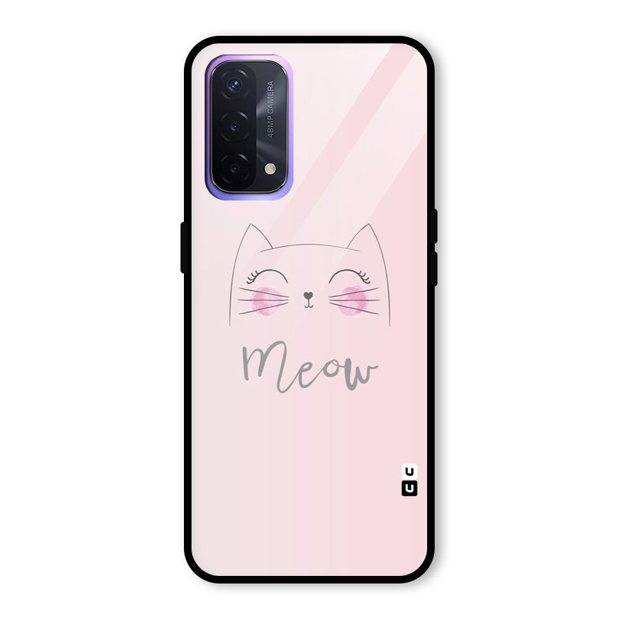 Meow Pink Glass Back Case for Oppo A74 5G
