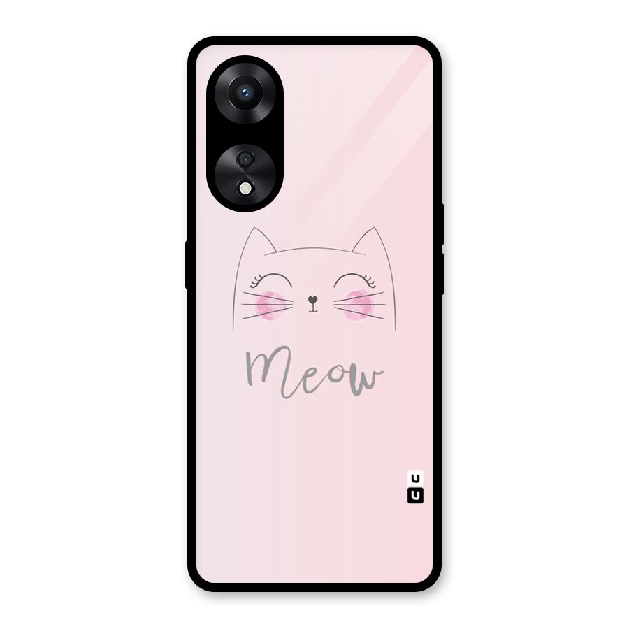 Meow Pink Glass Back Case for Oppo A78