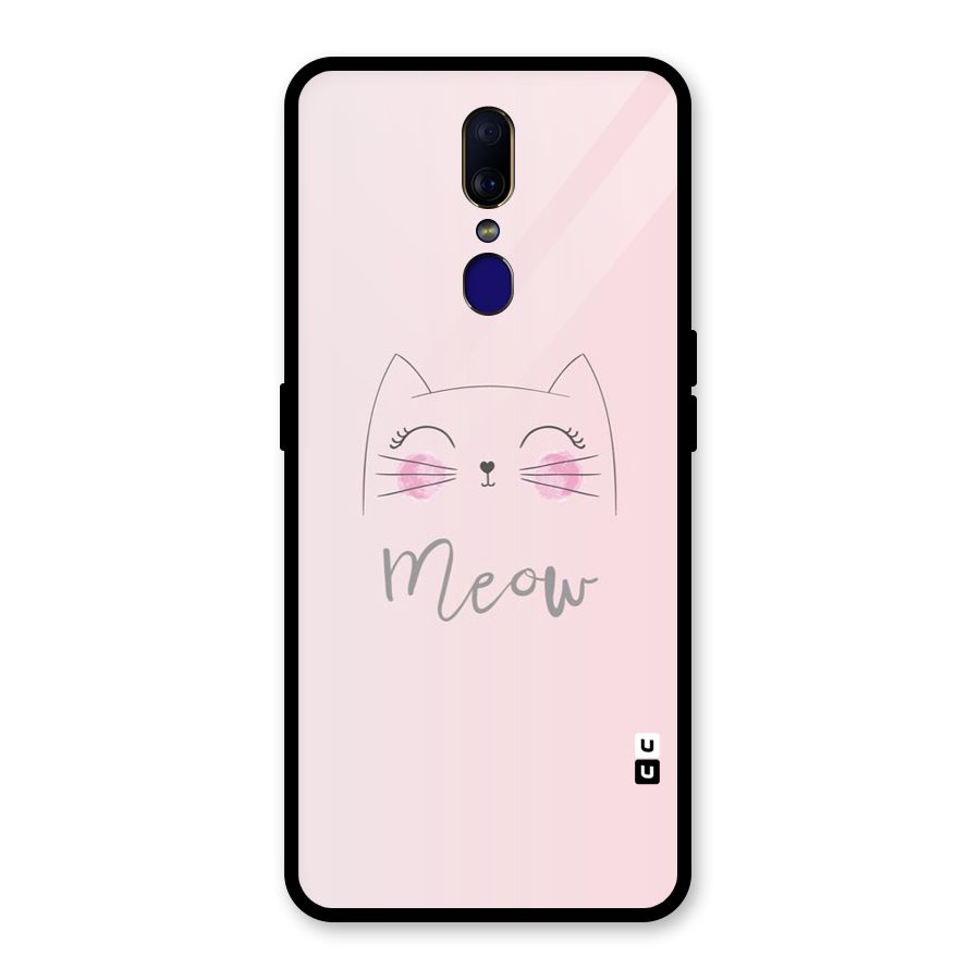 Meow Pink Glass Back Case for Oppo F11