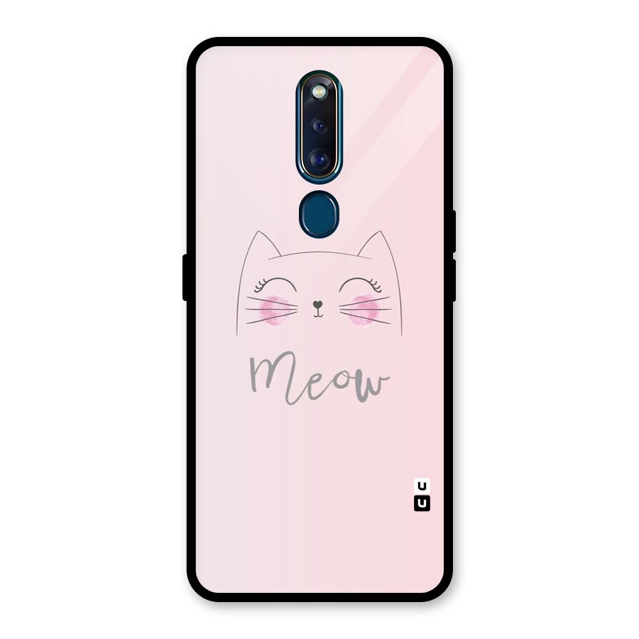 Meow Pink Glass Back Case for Oppo F11 Pro