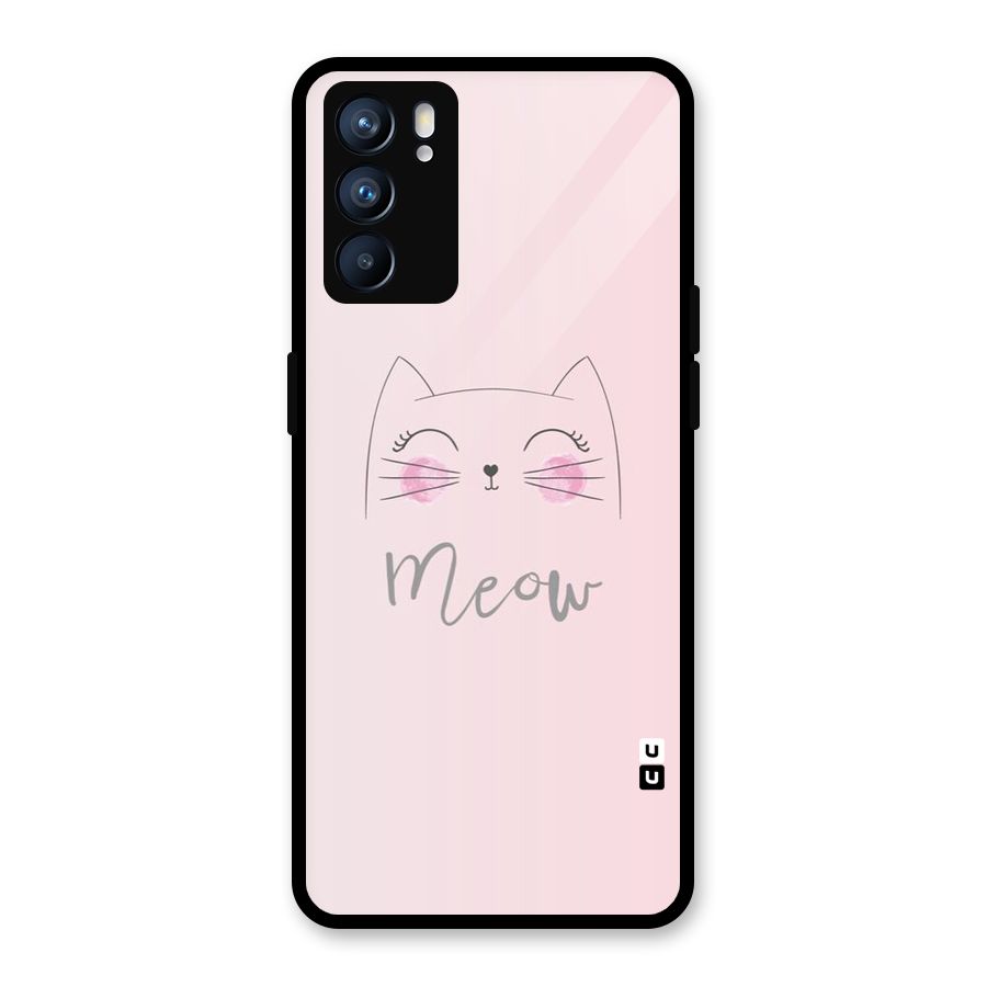 Meow Pink Glass Back Case for Oppo Reno6 5G