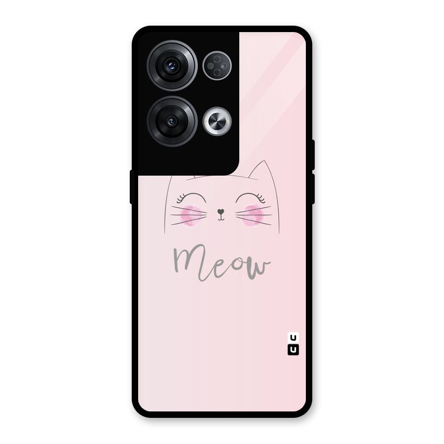 Meow Pink Glass Back Case for Oppo Reno8 Pro 5G