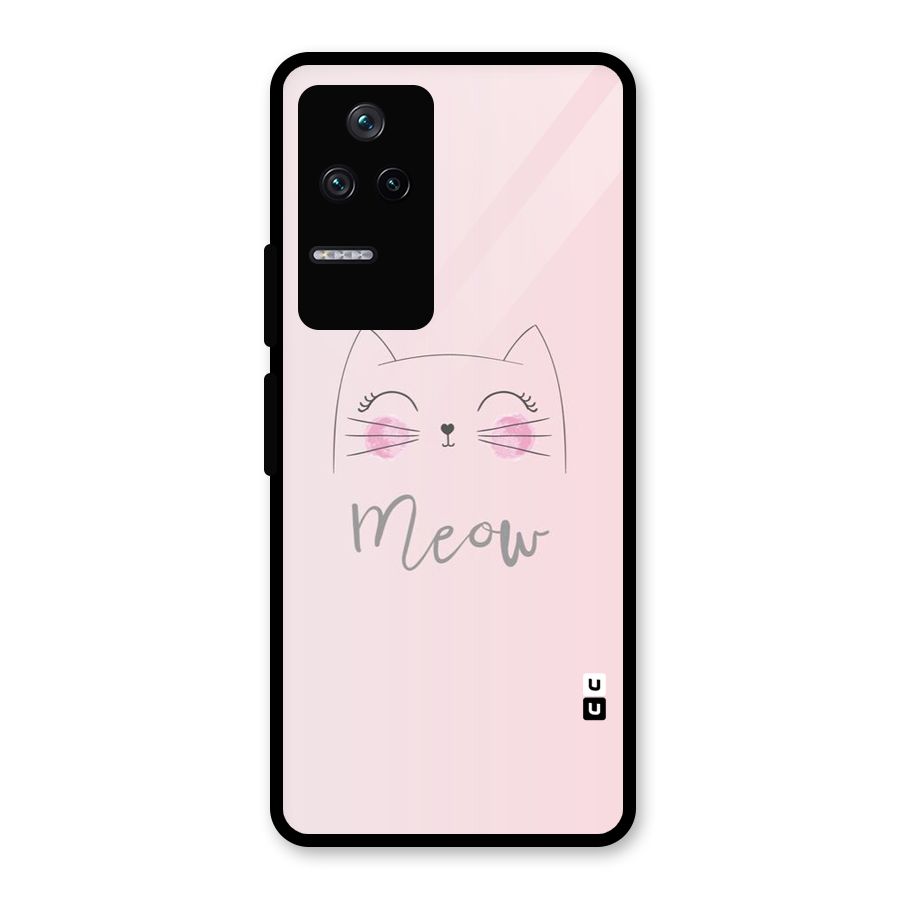 Meow Pink Glass Back Case for Poco F4 5G