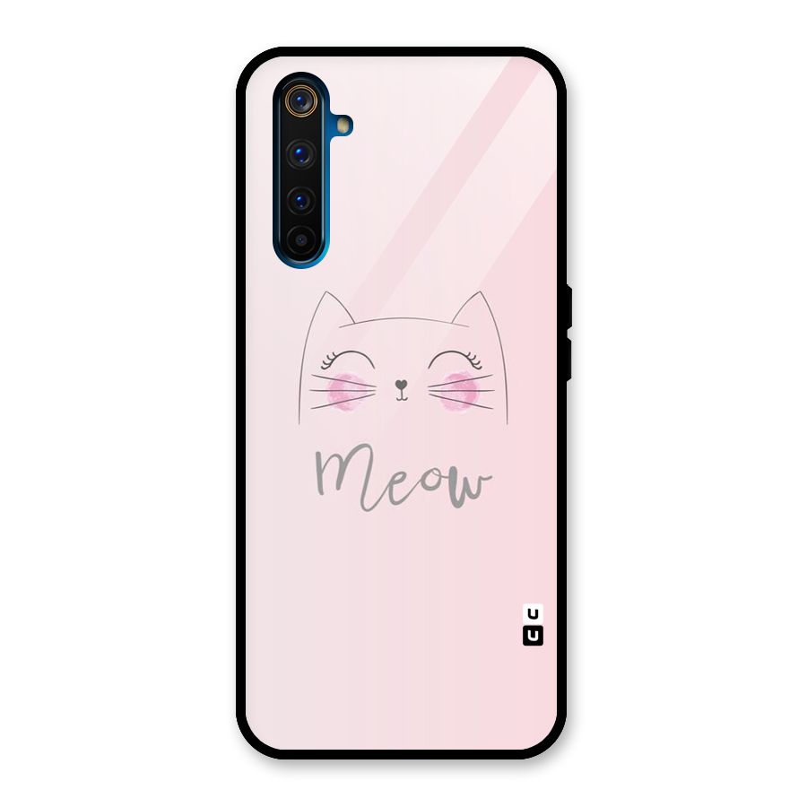 Meow Pink Glass Back Case for Realme 6 Pro