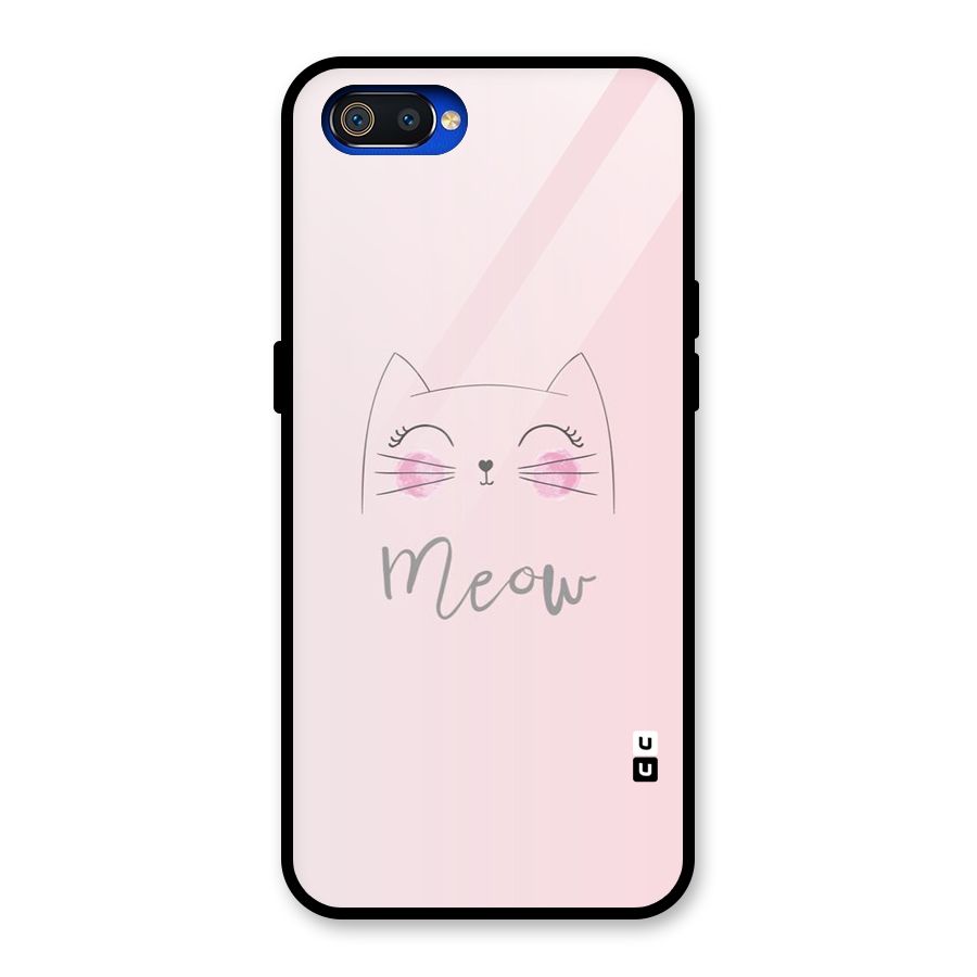 Meow Pink Glass Back Case for Realme C2