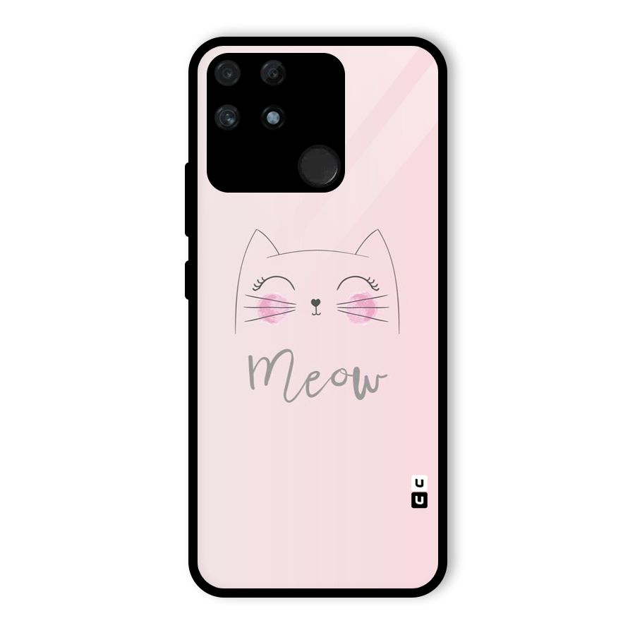 Meow Pink Glass Back Case for Realme Narzo 50A