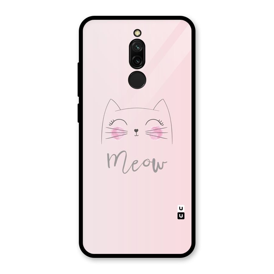Meow Pink Glass Back Case for Redmi 8
