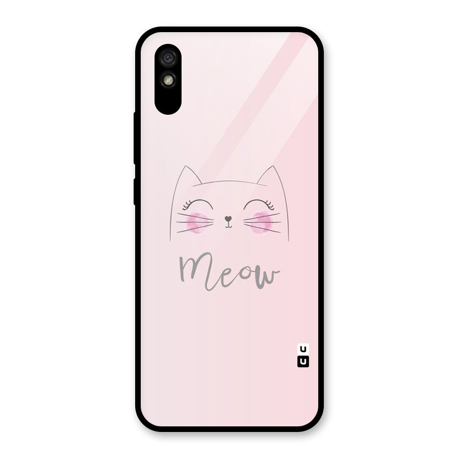 Meow Pink Glass Back Case for Redmi 9i