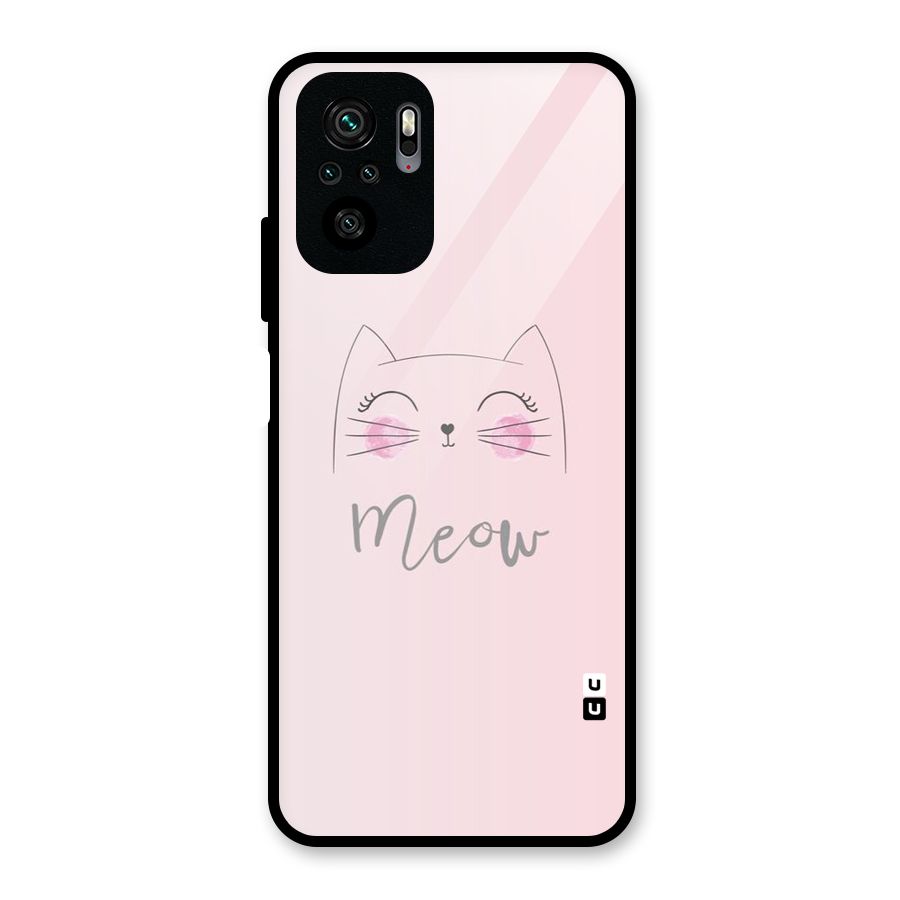 Meow Pink Glass Back Case for Redmi Note 10S