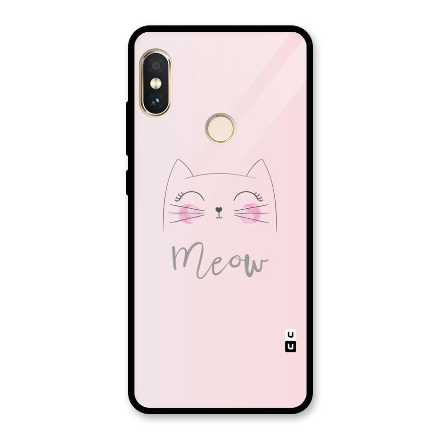 Meow Pink Glass Back Case for Redmi Note 5 Pro