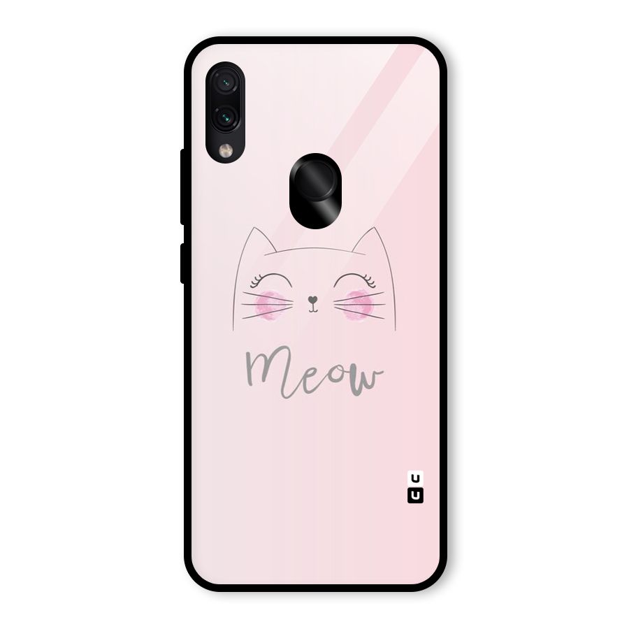 Meow Pink Glass Back Case for Redmi Note 7 Pro