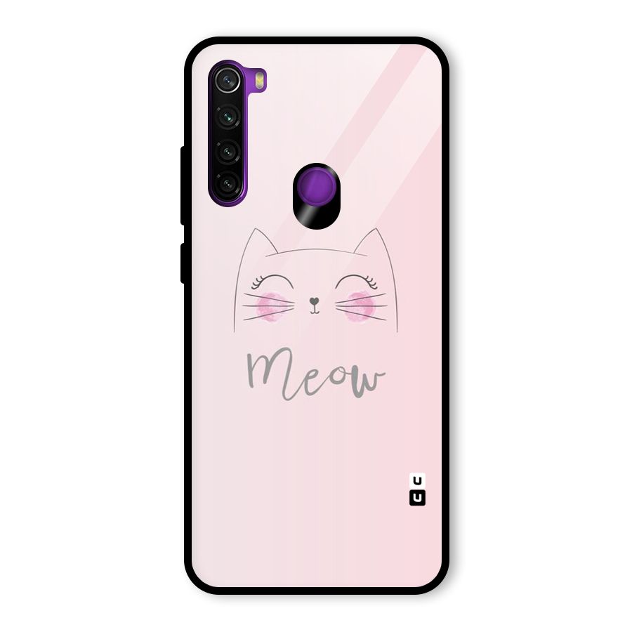 Meow Pink Glass Back Case for Redmi Note 8