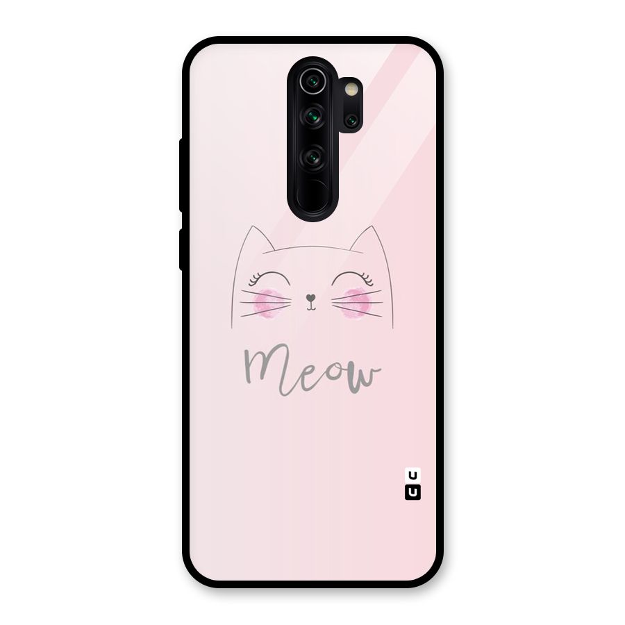 Meow Pink Glass Back Case for Redmi Note 8 Pro