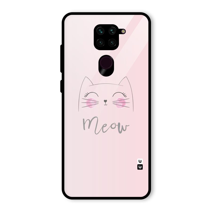 Meow Pink Glass Back Case for Redmi Note 9