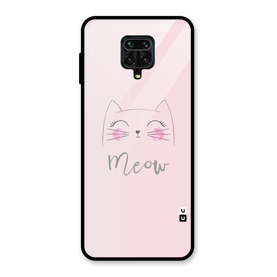 Meow Pink Glass Back Case for Redmi Note 9 Pro Max