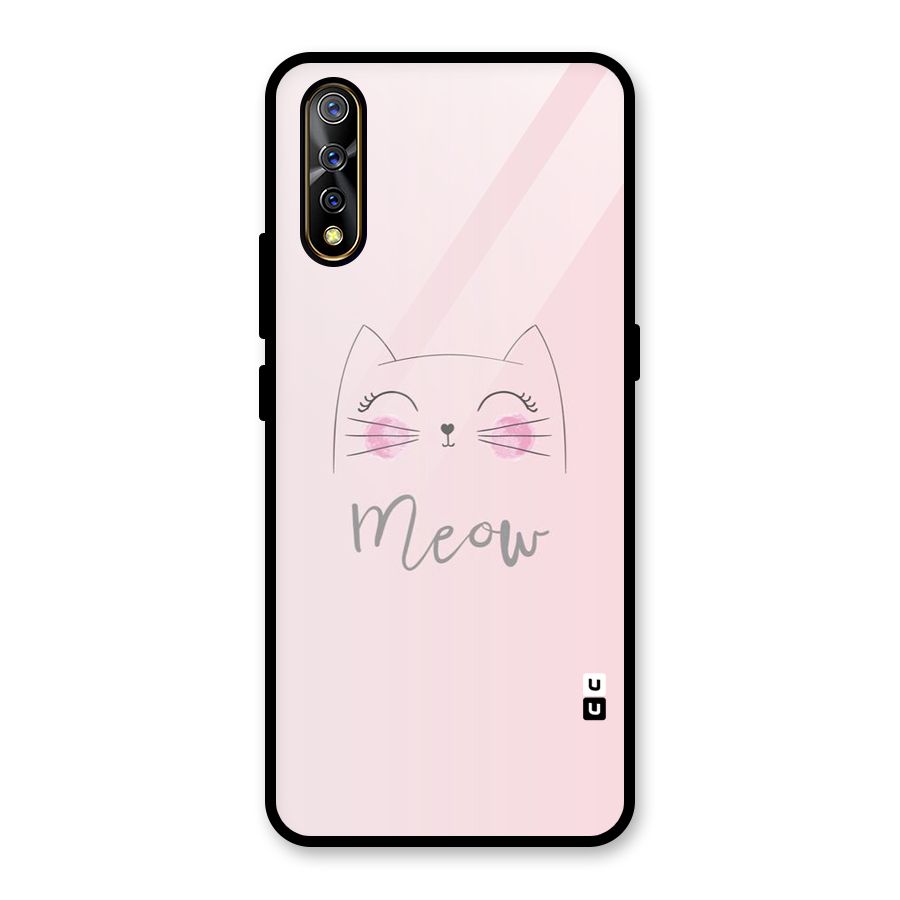 Meow Pink Glass Back Case for Vivo S1