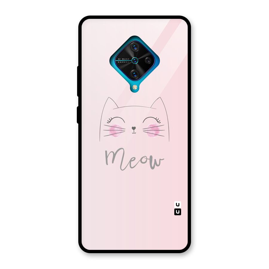 Meow Pink Glass Back Case for Vivo S1 Pro