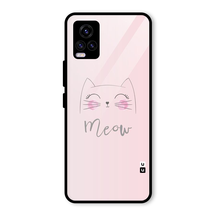 Meow Pink Glass Back Case for Vivo V20