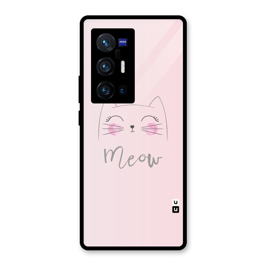 Meow Pink Glass Back Case for Vivo X70 Pro Plus