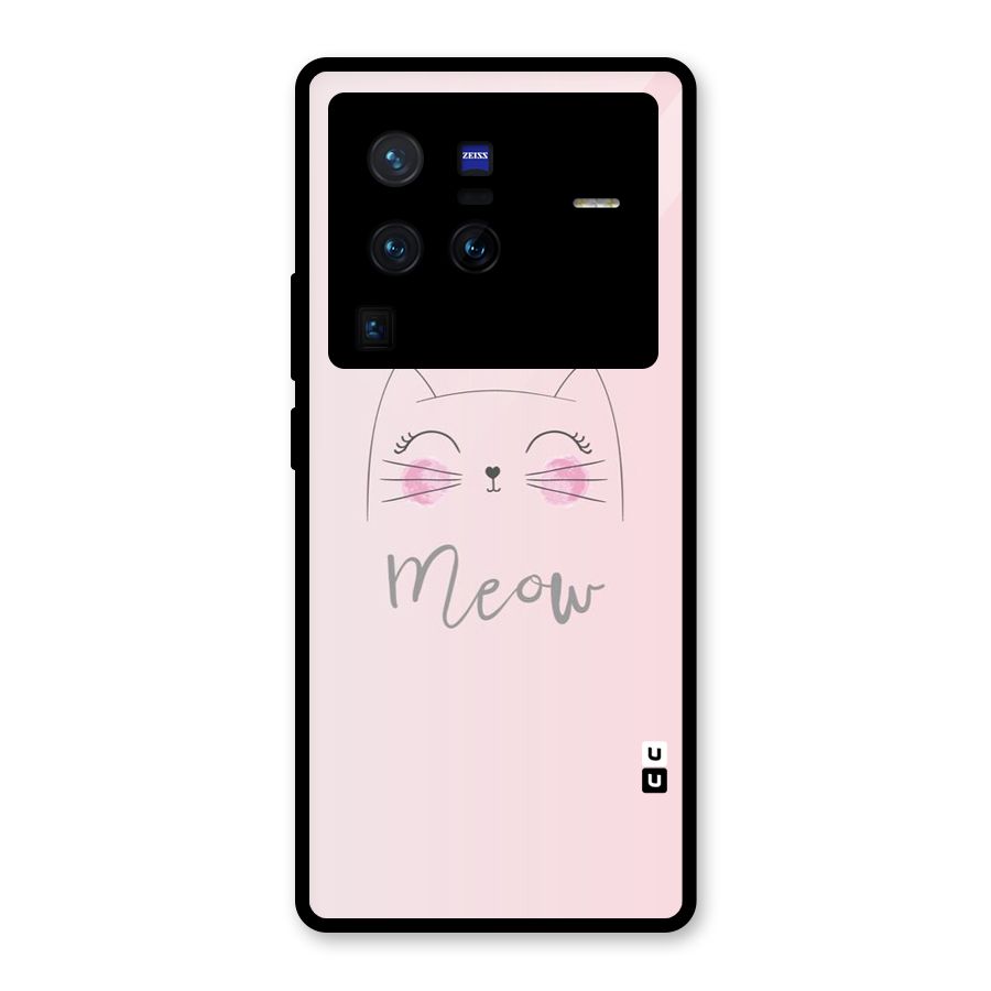 Meow Pink Glass Back Case for Vivo X80 Pro