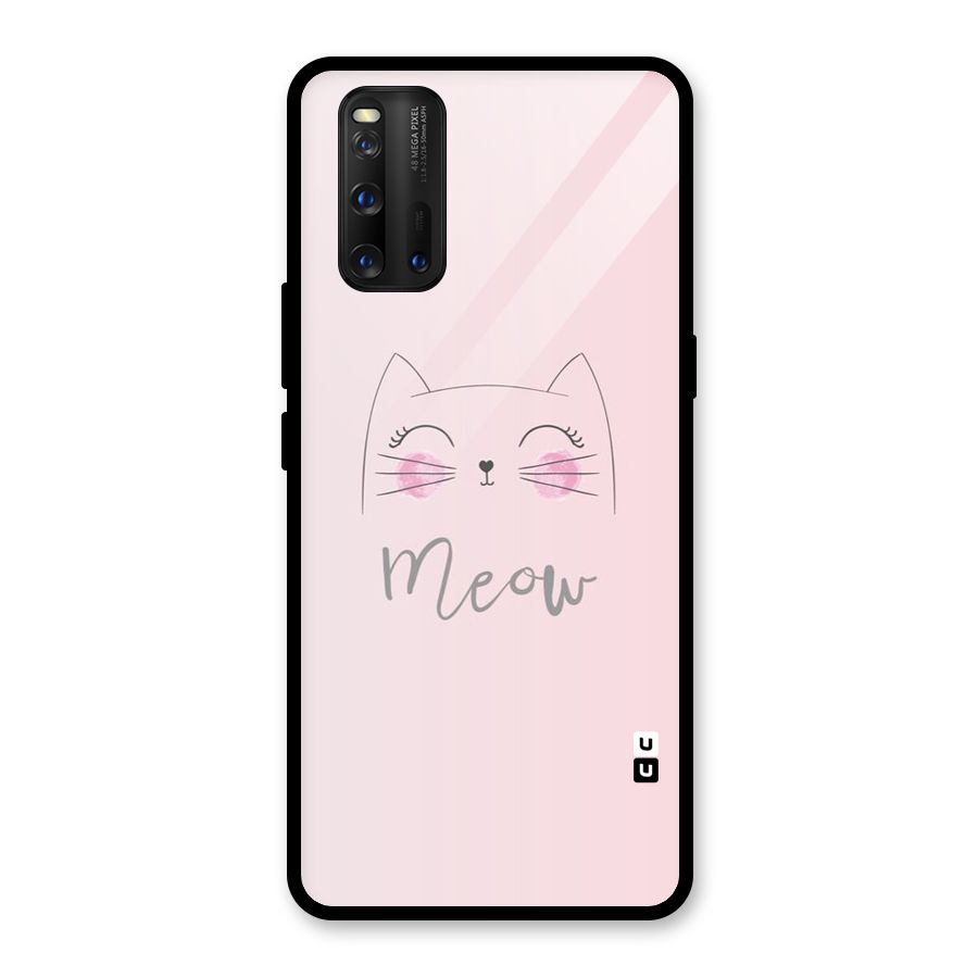 Meow Pink Glass Back Case for Vivo iQOO 3