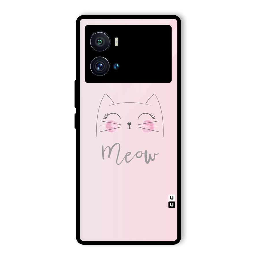 Meow Pink Glass Back Case for Vivo iQOO 9 Pro