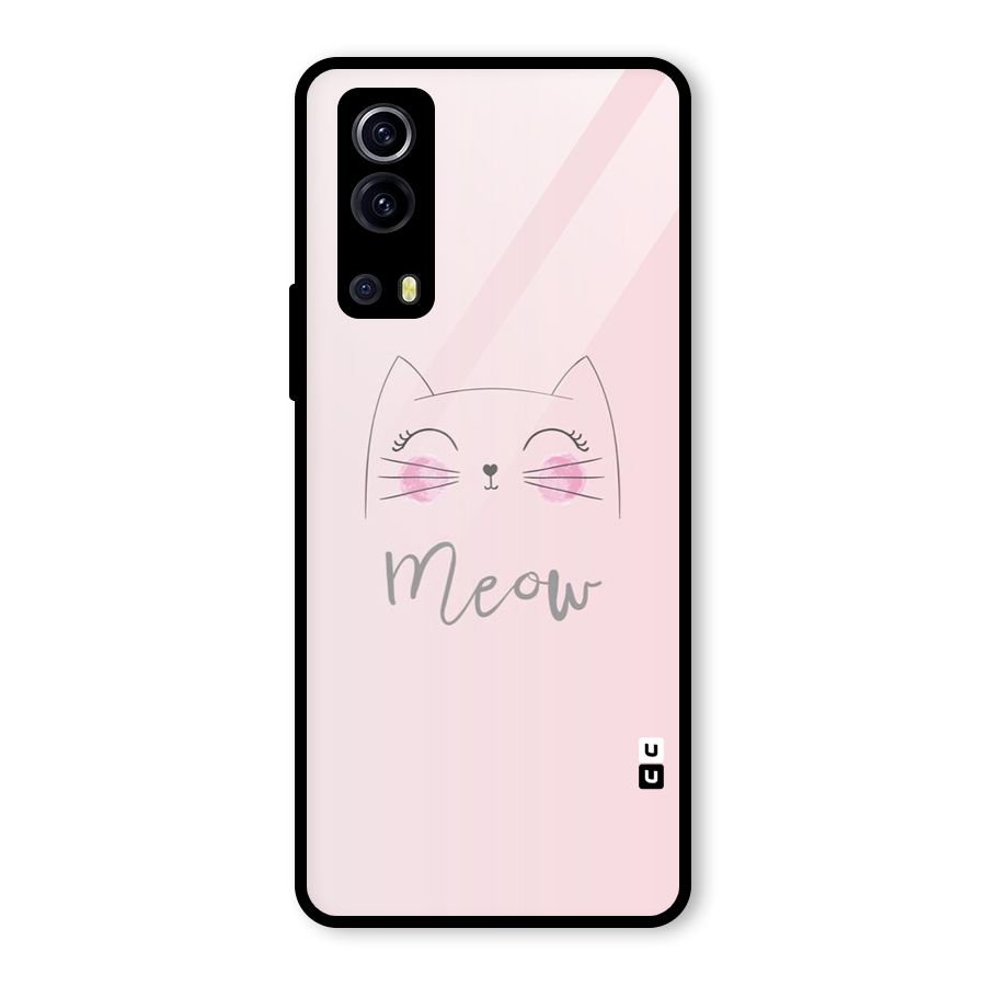 Meow Pink Glass Back Case for Vivo iQOO Z3