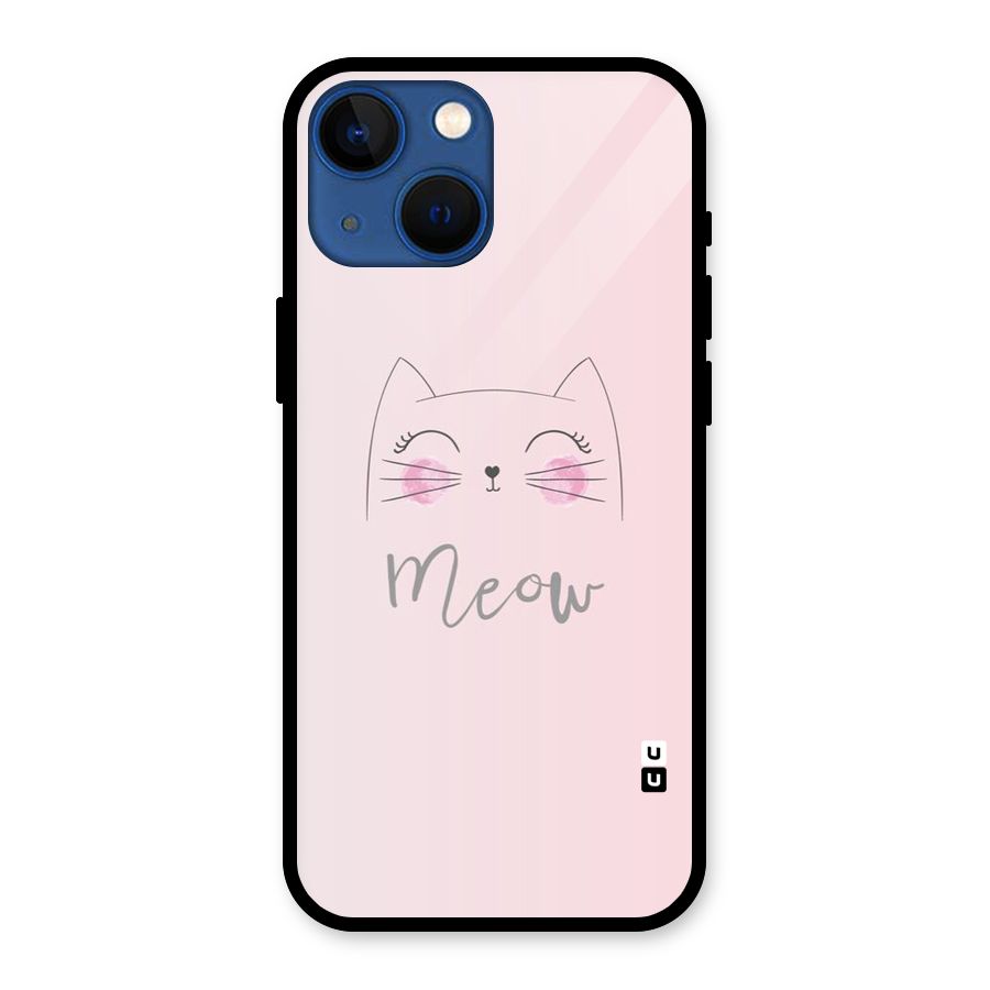 Meow Pink Glass Back Case for iPhone 13 Mini