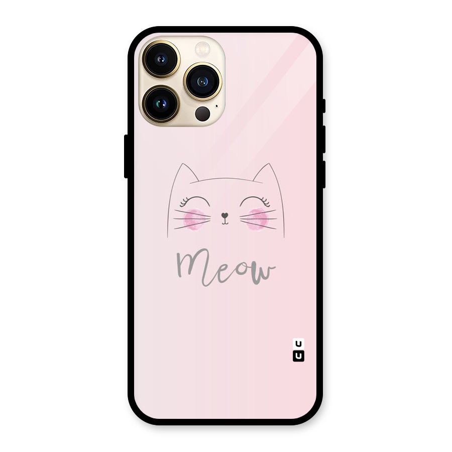 Meow Pink Glass Back Case for iPhone 13 Pro Max