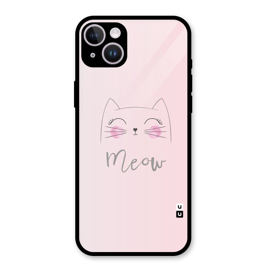 Meow Pink Glass Back Case for iPhone 14 Plus