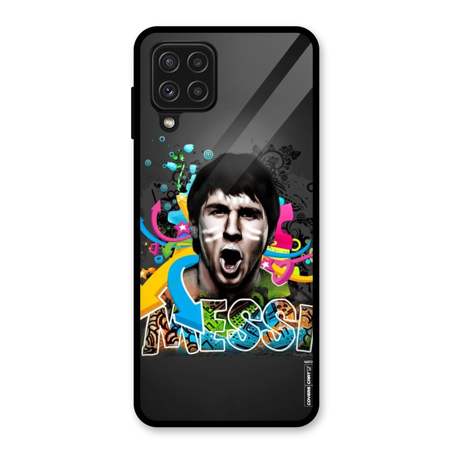 Messi For Argentina Glass Back Case for Galaxy A22 4G