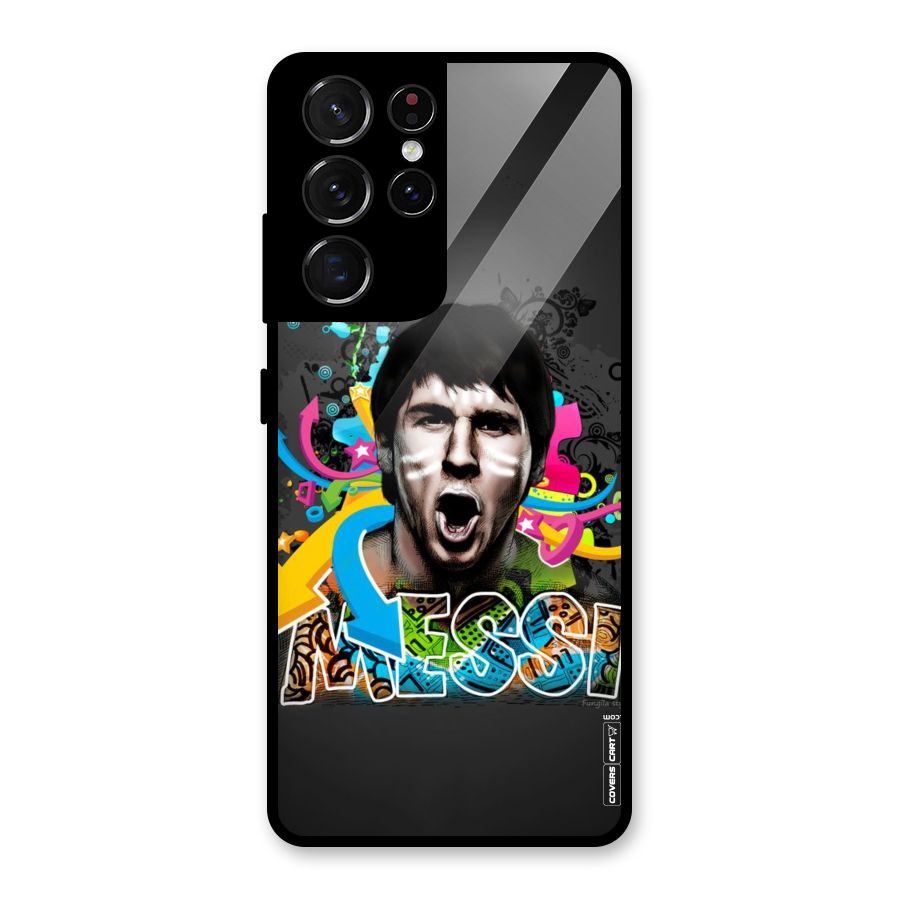 Messi For Argentina Glass Back Case for Galaxy S21 Ultra 5G