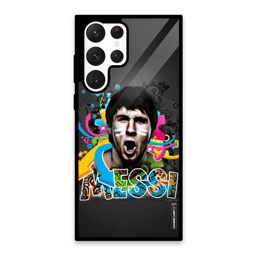 Messi For Argentina Glass Back Case for Galaxy S22 Ultra 5G