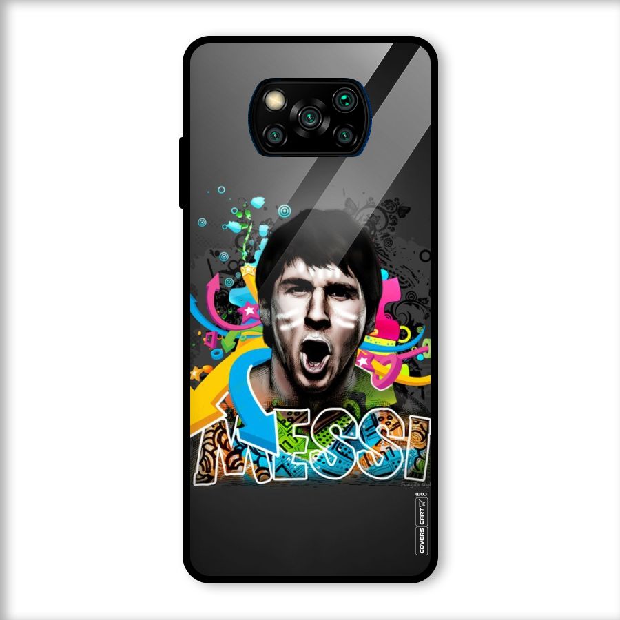 Messi For Argentina Glass Back Case for Poco X3