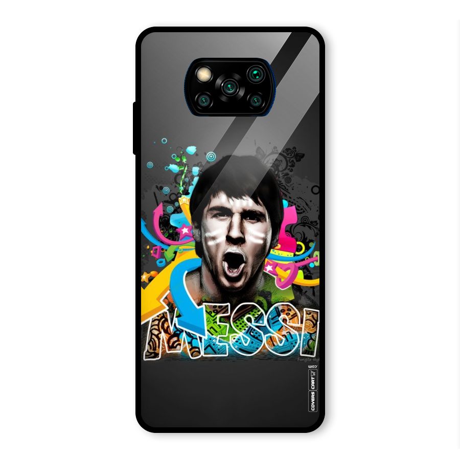 Messi For Argentina Glass Back Case for Poco X3 Pro