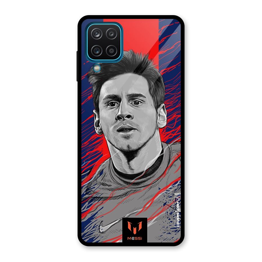 Messi For FCB Glass Back Case for Galaxy A12
