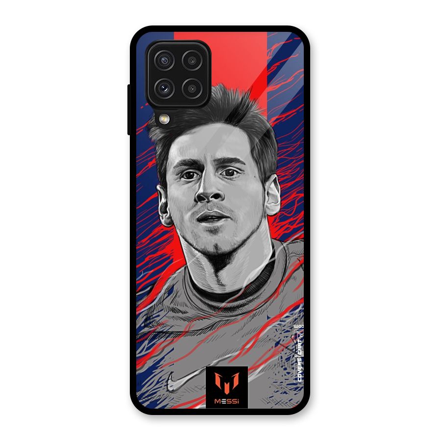 Messi For FCB Glass Back Case for Galaxy A22 4G