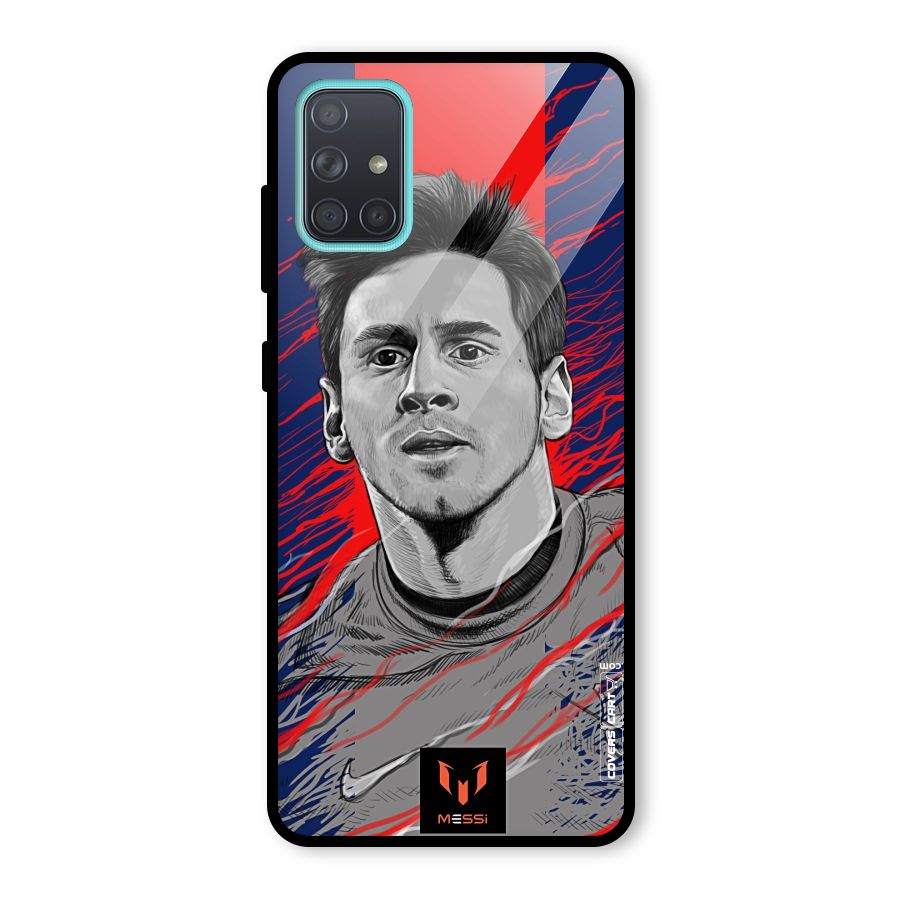 Messi For FCB Glass Back Case for Galaxy A71