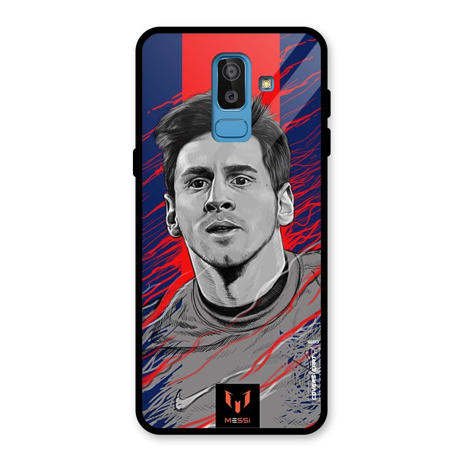 Messi For FCB Glass Back Case for Galaxy J8